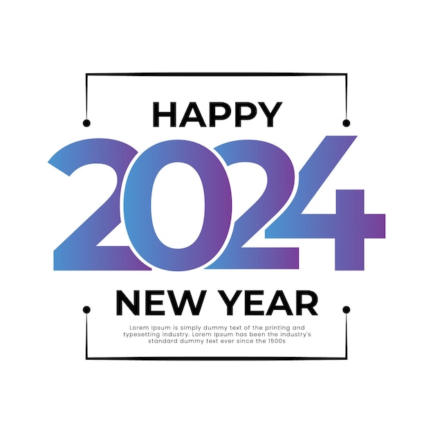 Premium Vector Happy New Year 2024 Celebration Text Design for