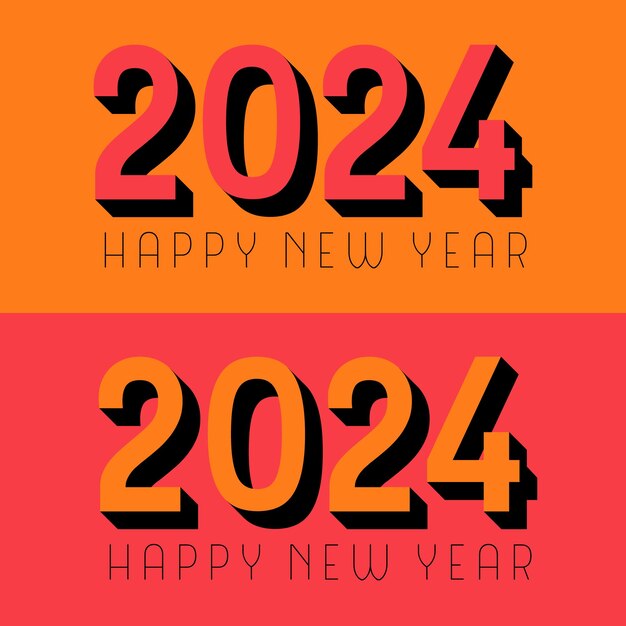 Happy new year 2024 design Colorful premium vector design for poster banner greeting and new year