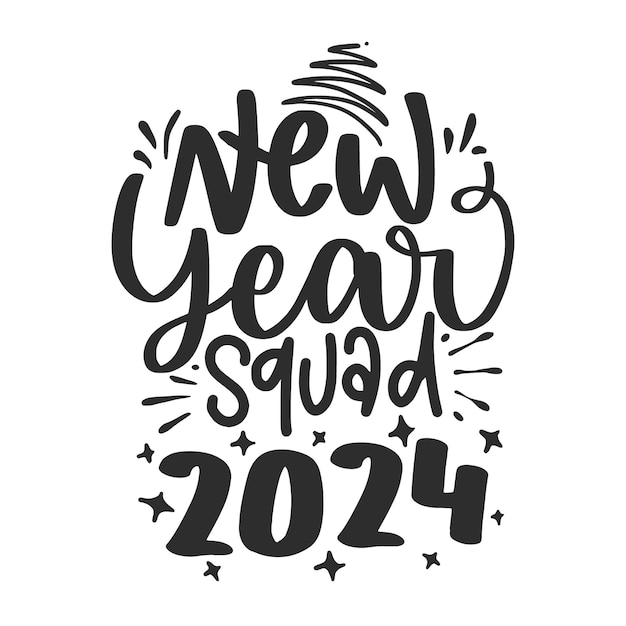 Happy New Year 2024 design New Year Lettering Premium vector design for poster banner greeting a