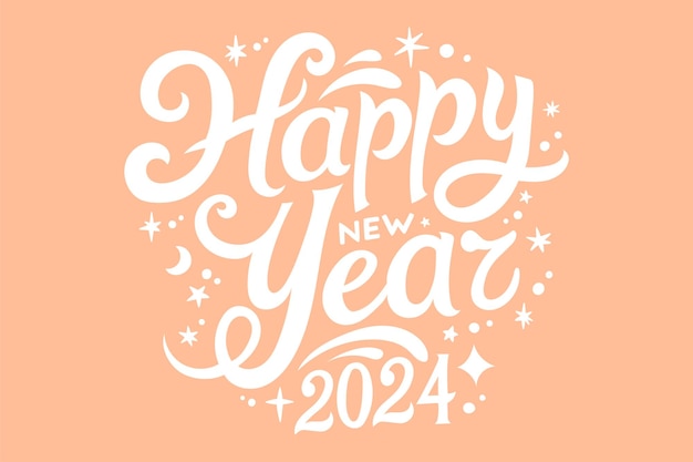 Happy new year 2024 design Pantone color 2024 Peach Fuzz Design for poster banner greeting