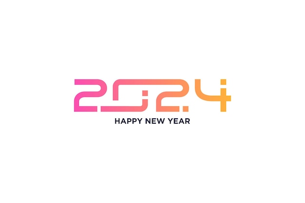 Vector happy new year 2024 design with truncated numbers technology theme premium vector design for 2024 new year poster banner greeting and celebration