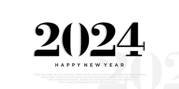 Vettore buon anno 2024 design2024 logo text design concetto di celebrazione del nuovo anno illustrazione vettoriale