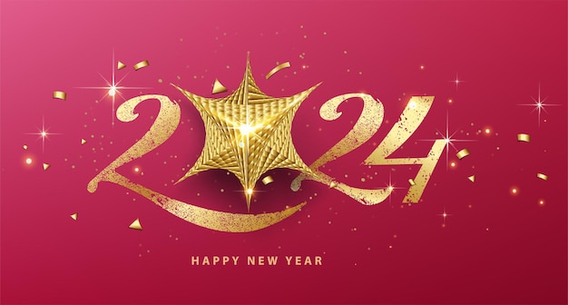 Vettore buon anno 2024, design.