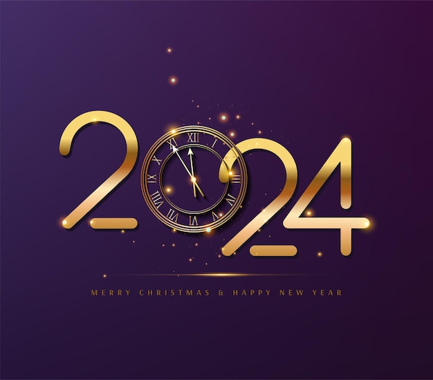 Vettore buon anno nuovo 2024 design