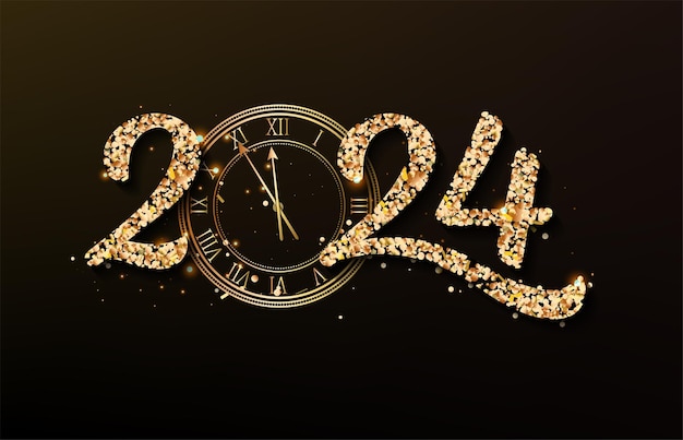 Vettore buon anno nuovo 2024 design