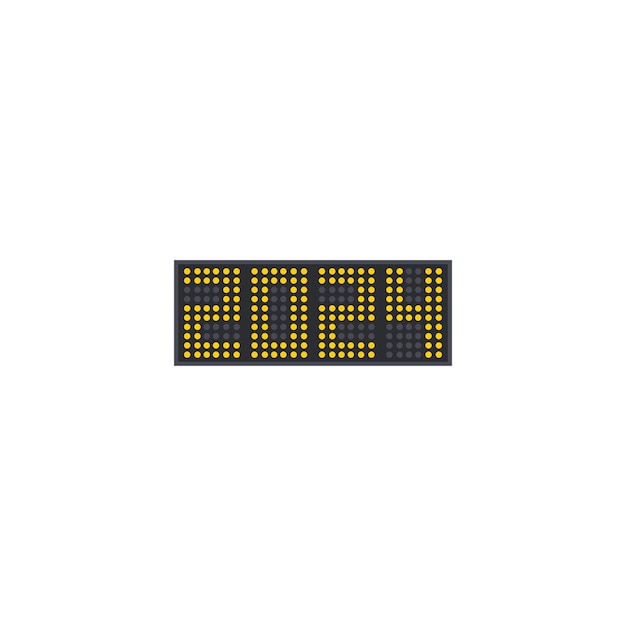 Vector happy new year 2024 digital number vector logo icon template