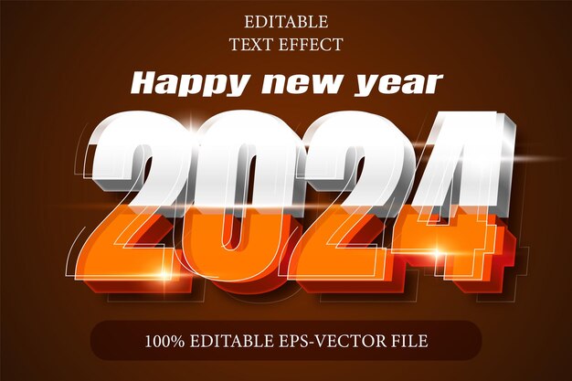 새해 축하 2024 편집 가능한 3D 모던 스타일