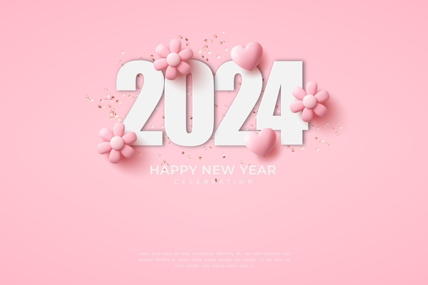 Happy New Year 2024 festive realistic decoration Celebrate 2024 party