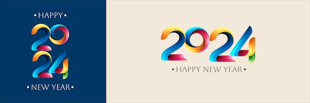 Happy new year 2024 festive realistic decoration celebrate 2024 party