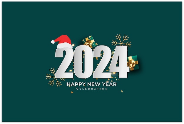 Happy New Year 2024 праздничное реалистичное украшение Celebrate 2024 party