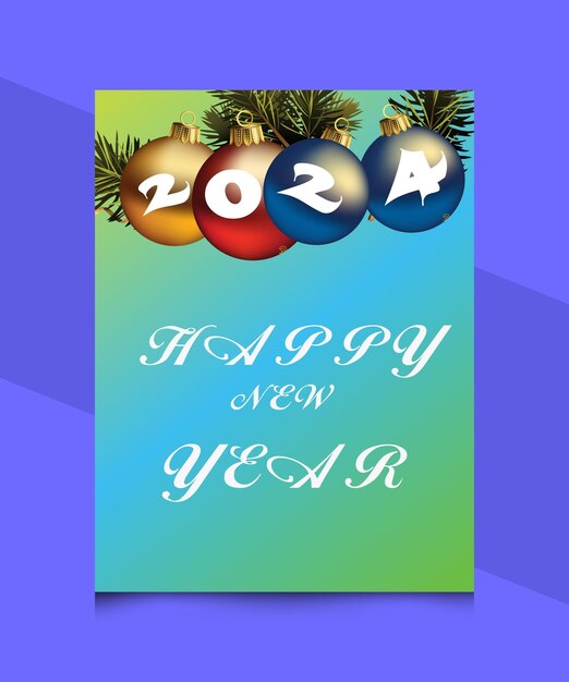 Premium Vector Happy new year 2024 flyer design