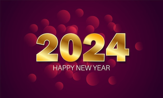 새해 축하 2024 골든 타이포그래피 디자인 브랜드 배너 포스터 커버에 완벽합니다.