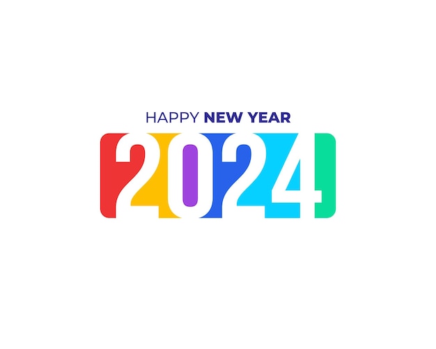 Happy new year 2024 greeting background banner logo illustration