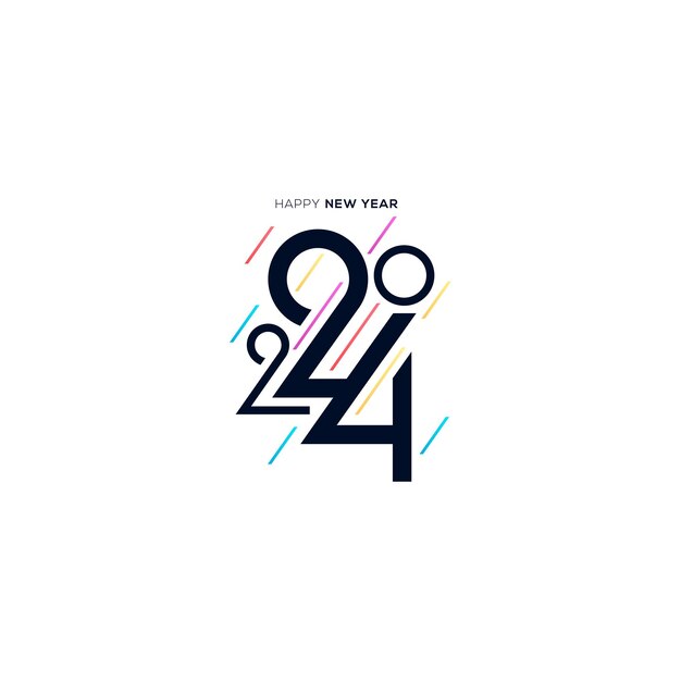 Happy new year 2024 greeting background logo design