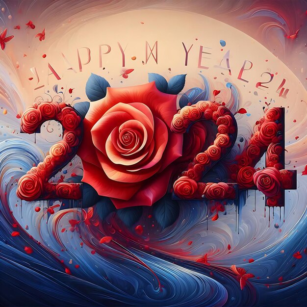 Premium Vector Happy new year 2024 holiday design for greeting card