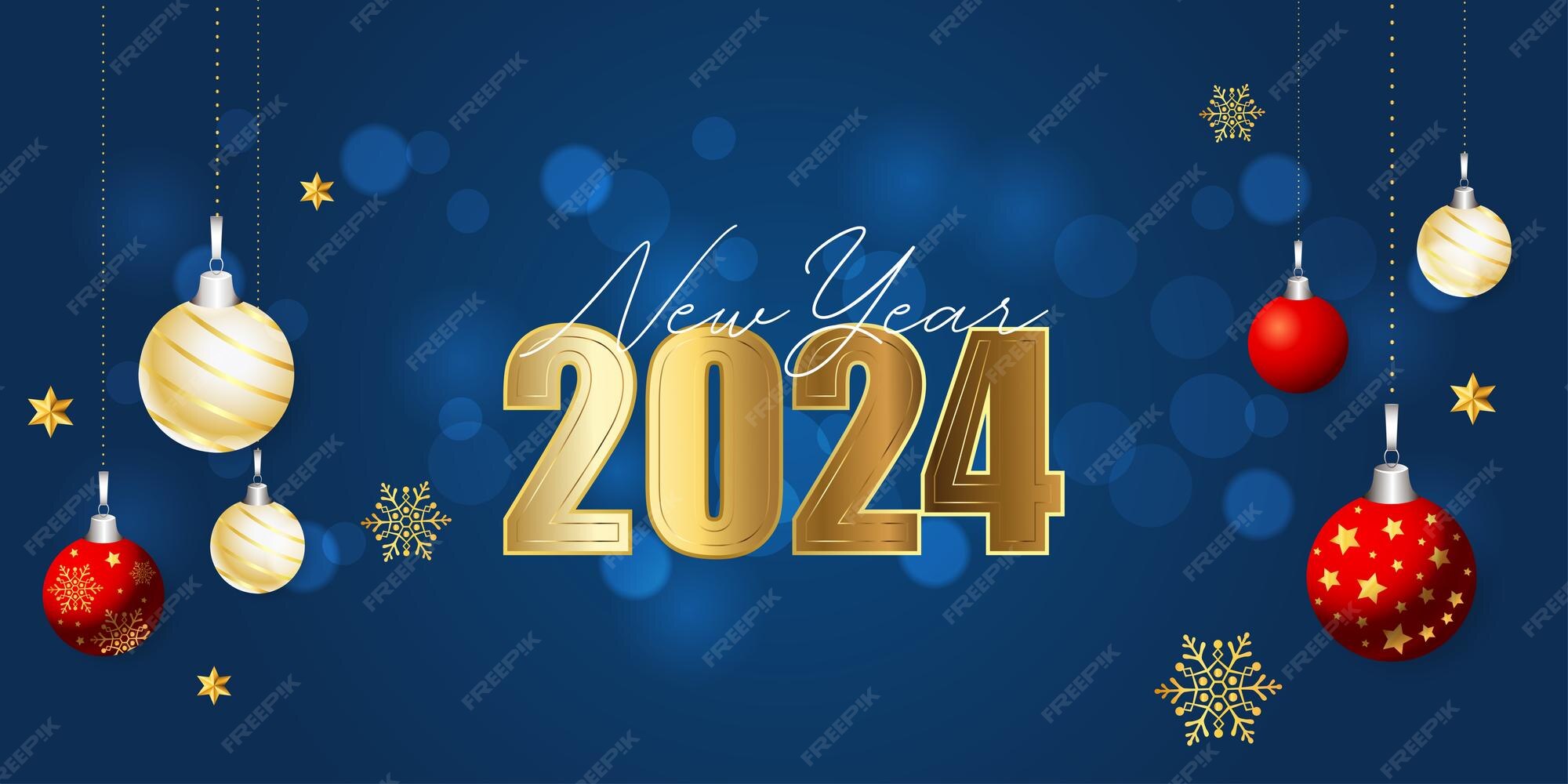 Premium Vector Happy new year 2024 is the joyous celebration of the