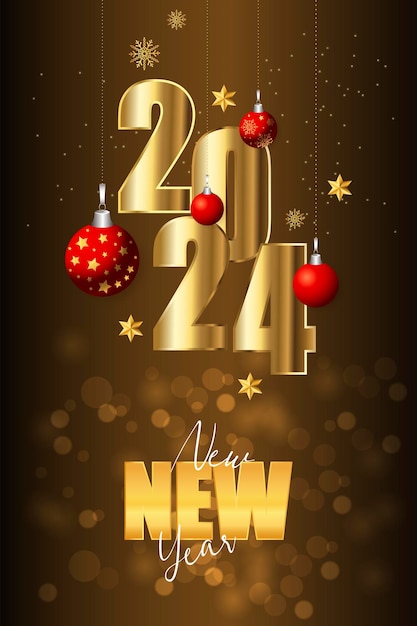 Vector happy new year 2024 is the joyous celebration of the beginning of the year 2024