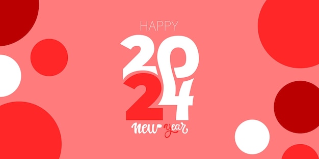 Happy New Year 2024 logo design Cover of business diary for 2024 with wishes