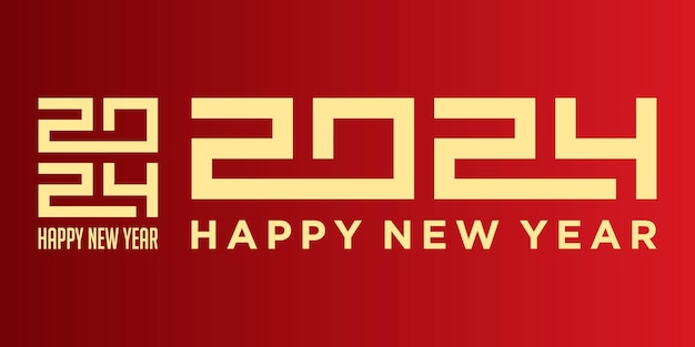 Happy New Year 2024 logo design New year 2024 text design vector template