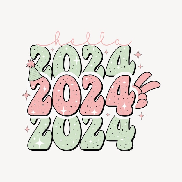 Happy New Year 2024 Logo Greeting concept for 2024 new year celebration