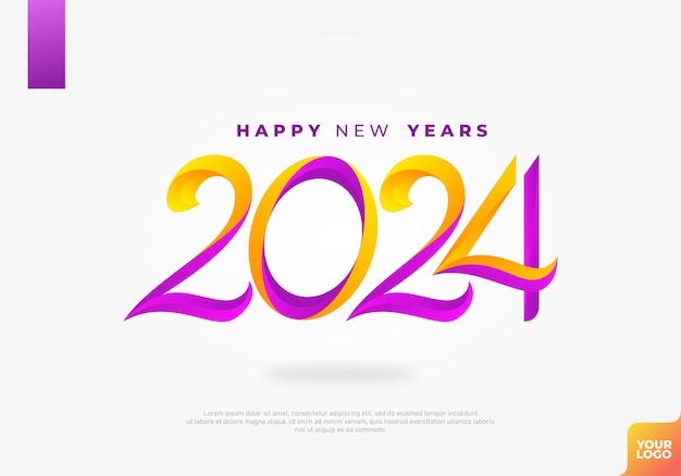 Happy new year 2024 logotype