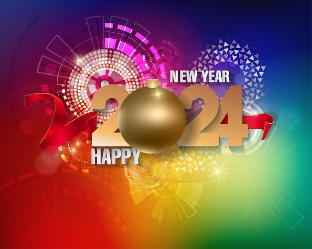 Vector happy new year 2024 merry christmas