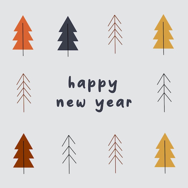 Happy New Year 2024 Minimalistic card design Set for branding cover card posters Card template