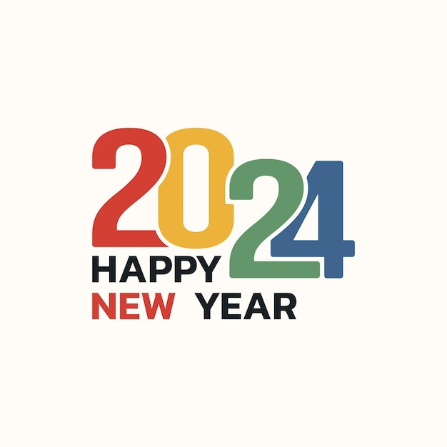 Vector happy new year 2024 modern text design