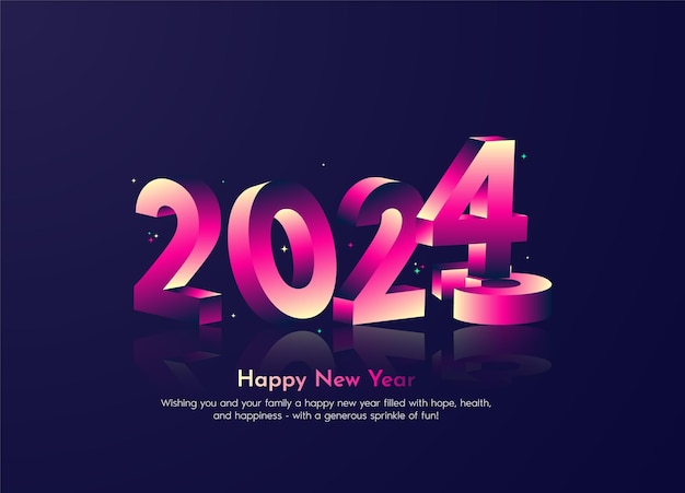 Happy new year 2024 and new year post design