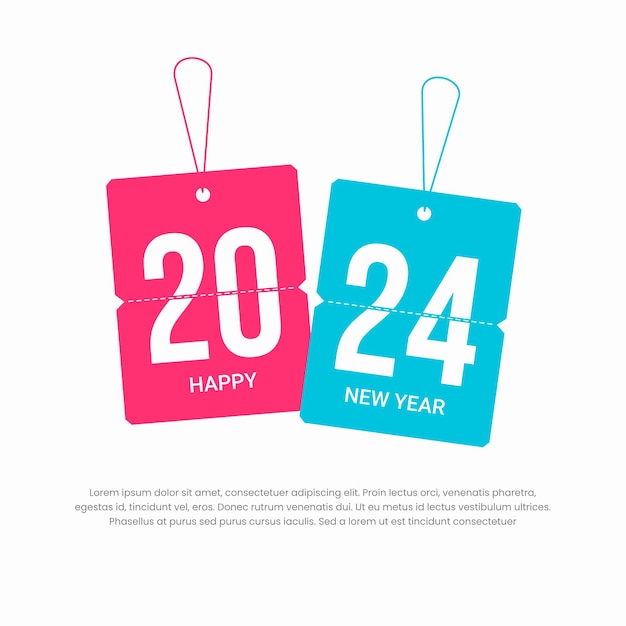 Vector happy new year 2024 number design