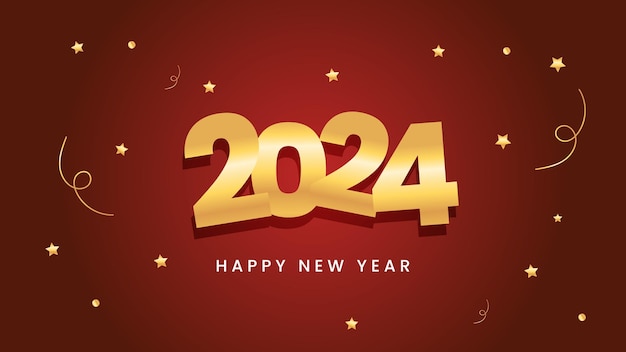 Buon anno 2024 red background design template