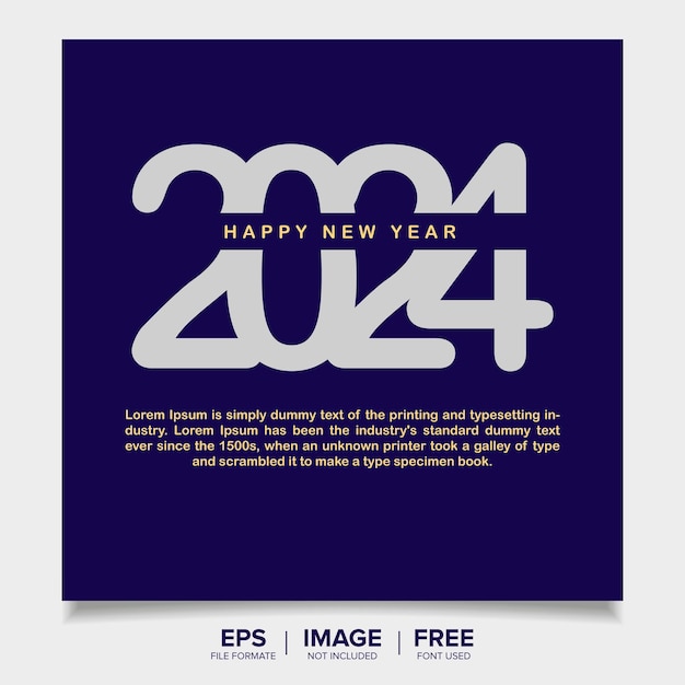 Vector happy new year 2024 social media square banner design template