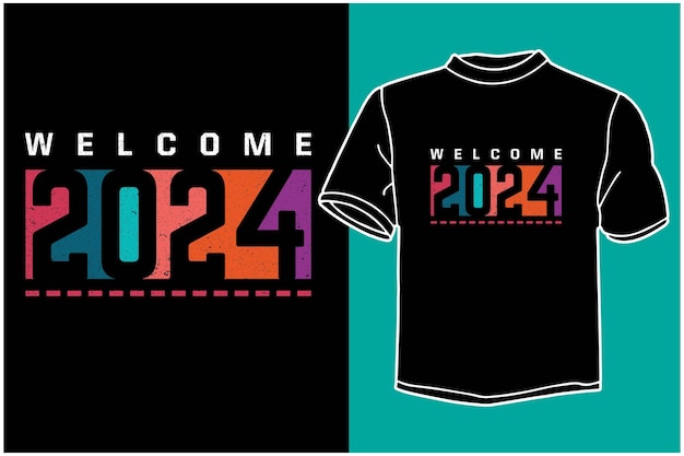 Vector happy new year 2024 t shirt design