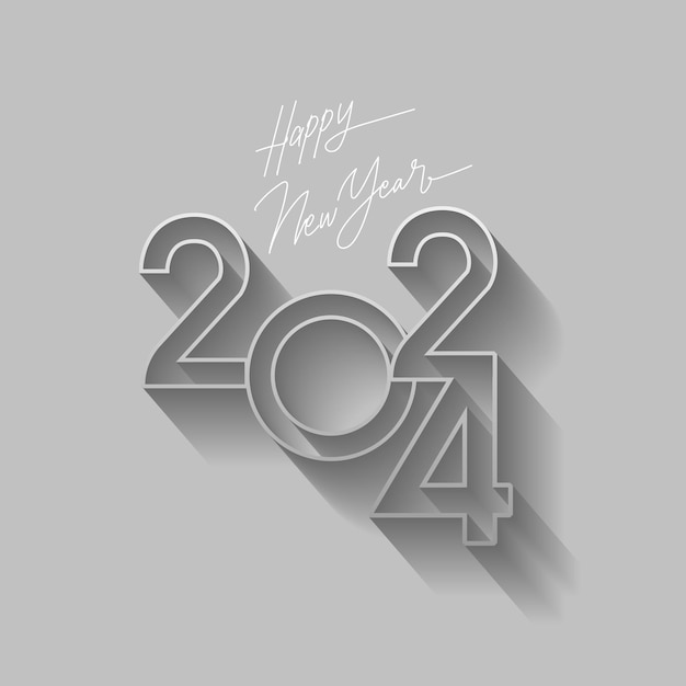 Vector happy new year 2024 text design for brochure design template card banner greeting card vector illustration isolated on white background