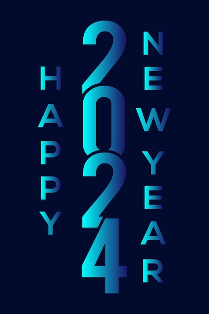 Happy new year 2024 text design for brochure design template card banner vector illustration