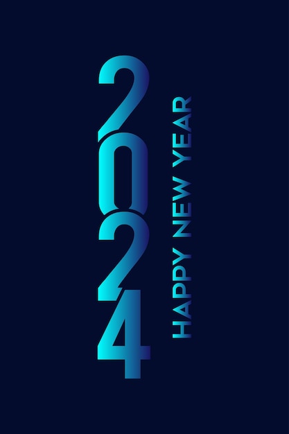 Happy new year 2024 text design for brochure design template card banner vector illustration