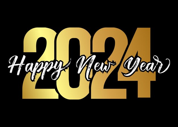 Vector happy new year 2024 text design for poster brochure design template card banner vector illustration