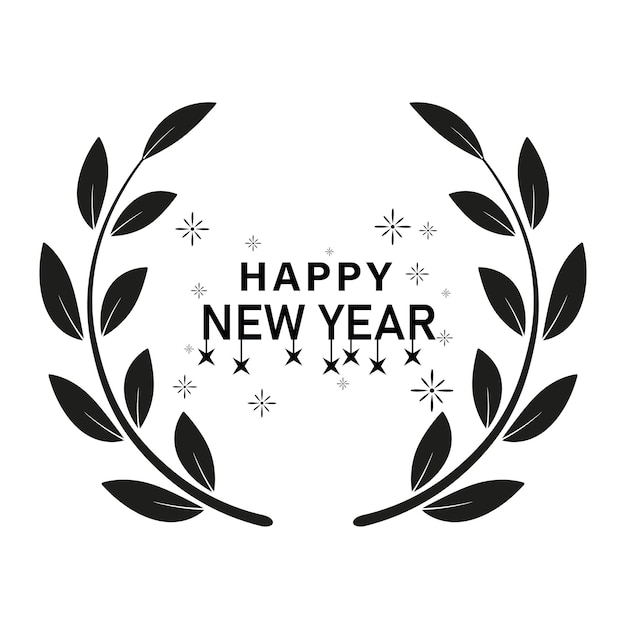 Happy New Year 2024 text typography design and Christmas elegant decoration 2024 new year banner