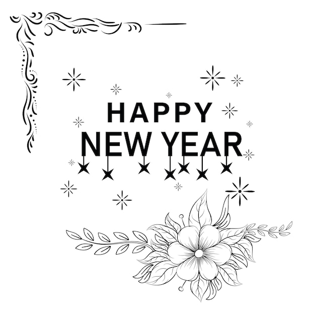 Happy new year 2024 text typography design and christmas elegant decoration 2024 new year banner