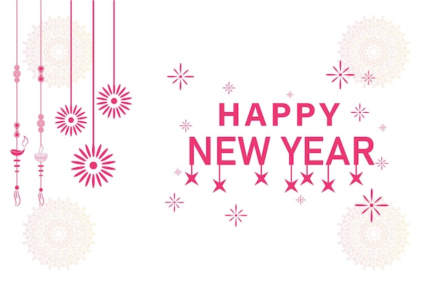 Happy new year 2024 text typography design and Christmas elegant decoration 2024 new year banner