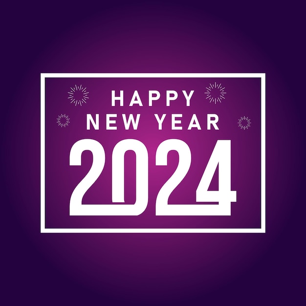 Happy new year 2024 text typography design and Christmas elegant decoration 2024 new year banner