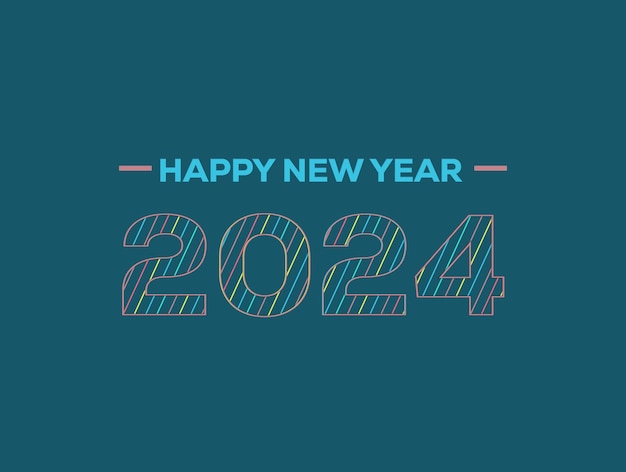 happy new year 2024 text typography design