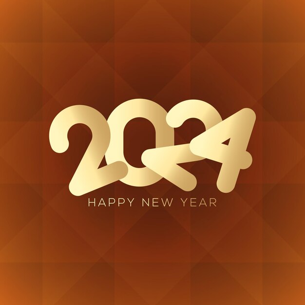 Happy new year 2024 text typography happy new year 2024 logo design