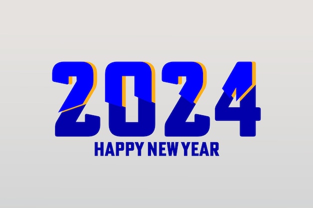 Вектор Счастливого нового года 2024 текст