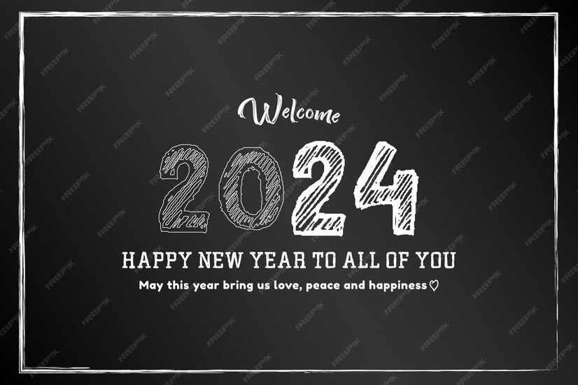 Premium Vector Happy new year 2024 title design
