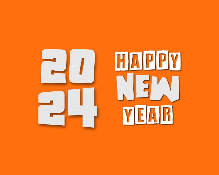 Premium Vector Happy new year 2024 title design