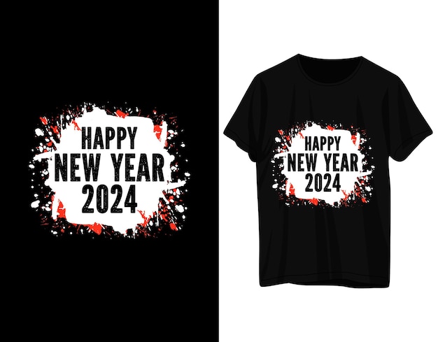 Vector happy new year 2024 tshirt design