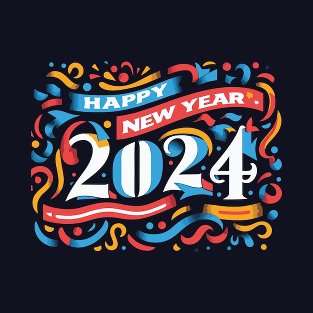 Happy new year 2024 tshirt design