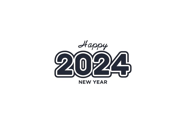 ベクトル 新年あけましておめでとうございます 2024 ベクトル 2024 デザインの背景に白い背景に単純な数字