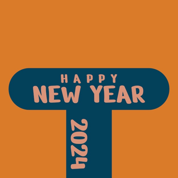 Happy new year 2024 vector design logo